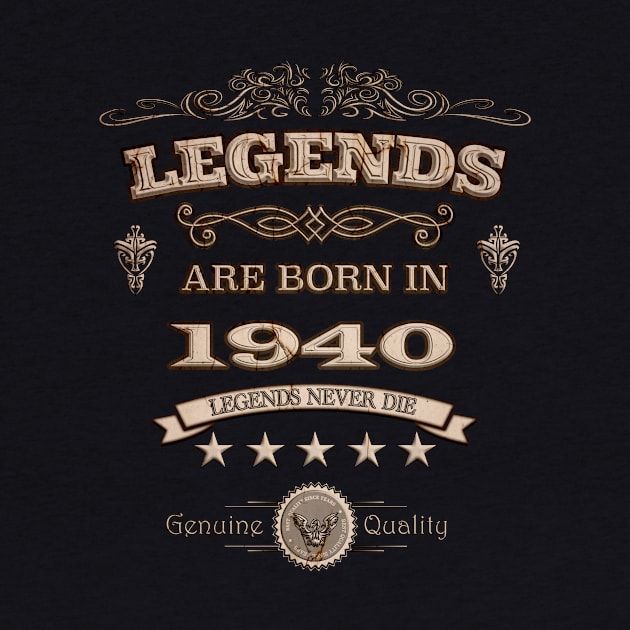 Legends Are Born In 1940 Retro by Tpixx